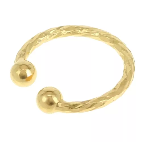 Orecchino sottile con palline effetto diamante da 13 mm - Dorato con oro fino x1