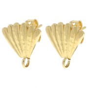 Orecchini a conchiglia 15x14 mm - Dorato con oro fino x2|raw }}