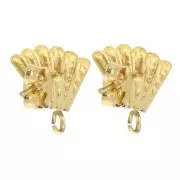 Orecchini a conchiglia 15x14 mm - Dorato con oro fino x2