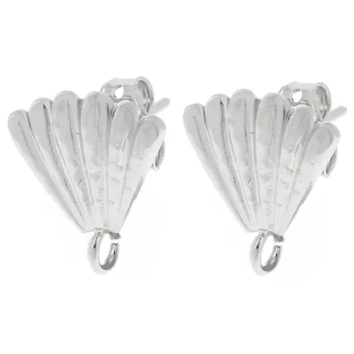 Orecchini a conchiglia 15x14 mm - Placcatura argento fine x2