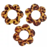 Pendenti - Abbellimenti - Pendentifs fleur 18 mm en acétate - Terrazzo Marron - Noir x10 Pendentifs fleur 18 mm en acétate - Terrazzo Marron - Noir x10