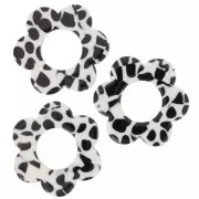 Bianco - Pendenti a forma di fiore in acetato da 18 mm - Nero screziato - Bianco x10 Pendenti a forma di fiore in acetato da 18 mm - Nero screziato - Bianco x10
