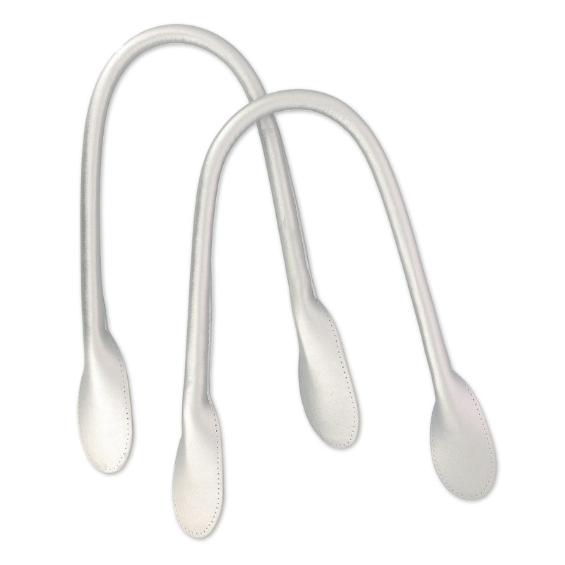 Manici Per Borsa Imitazione Cuoio 60 Cm Argento X2