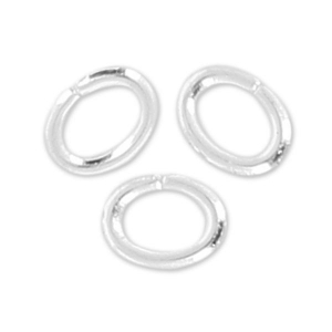 Anellini aperti ovali mm. 3.1x2.4x0.55 Placcatura argento fino x50