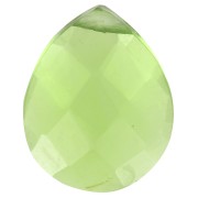 Goccia di Perla sfaccettata - gemma piatta briolette 12x10 mm - Hydro Peridot