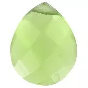 Goccia di Perla sfaccettata - gemma piatta briolette 12x10 mm - Hydro Peridot