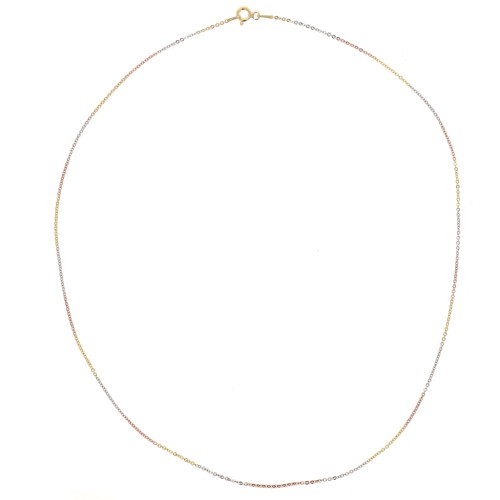 Forzatina 1,3 mm - Argento 925 - Dorato con oro fino - Oro rosa x45cm