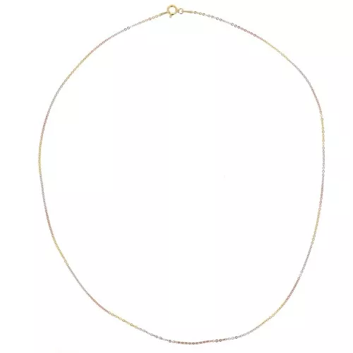 Forzatina 1,3 mm - Argento 925 - Dorato con oro fino - Oro rosa x45cm