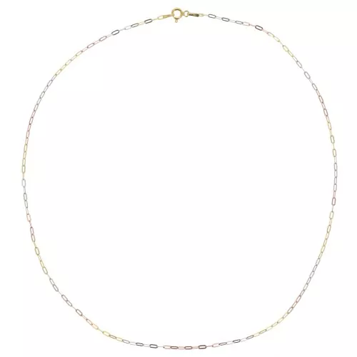 Collana a rettangolo 1,7 mm - Argento 925 - Dorato con oro fino - Oro rosa x45cm