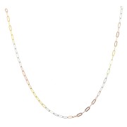 Collana a rettangolo 1,7 mm - Argento 925 - Dorato con oro fino - Oro rosa x45cm