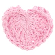 Pendente a cuore all'uncinetto 32x40 mm - Rosa chiaro x1