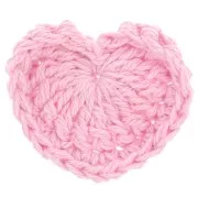 Pendente a cuore all'uncinetto 32x40 mm - Rosa chiaro x1