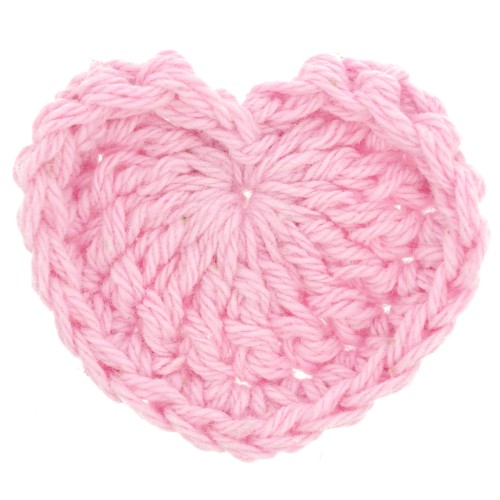 Pendente a cuore all'uncinetto 32x40 mm - Rosa chiaro x1