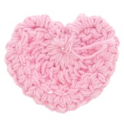 Pendente a cuore all'uncinetto 32x40 mm - Rosa chiaro x1