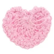 Pendente a cuore all'uncinetto 32x40 mm - Rosa chiaro x1