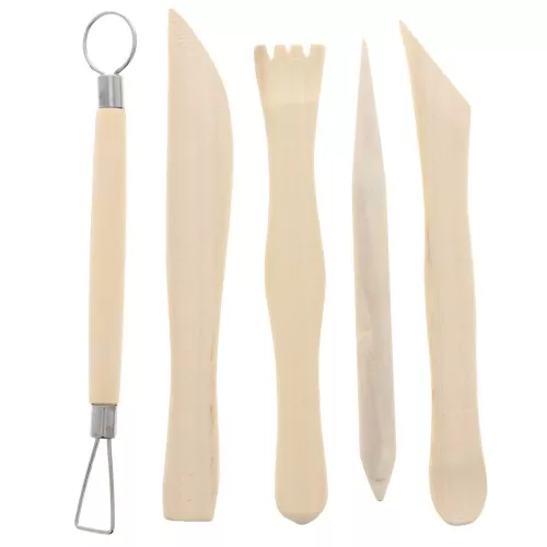 Set di 5 strumenti per modellare in legno - Naturale