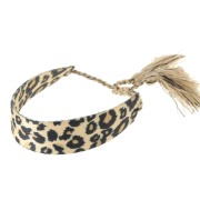 Bracciale regolabile largo 19 mm - stampa leopardo - Marrone - Nero x1|raw }}