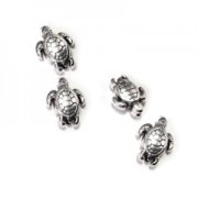 Perle mini tartaruga 9x7 mm Placcatura argento antico x1