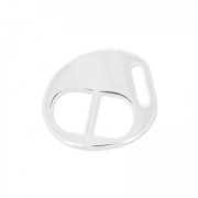 Chiusura ovale 14x12 mm per laccetto 5 mm Placcatura argento antico x1