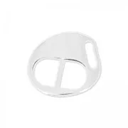 Chiusura ovale 14x12 mm per laccetto 5 mm Placcatura argento antico x1