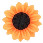 Girasole in resina cabochon 18 mm - Arancione - Marrone x1