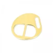 Chiusura ovale 14x12 mm per laccetto 5 mm Dorato con oro fino x1