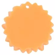 Pendente girasole in resina 24 mm - Arancione - Marrone x1