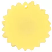 Pendente girasole in resina 24 mm - Giallo - Marrone x1