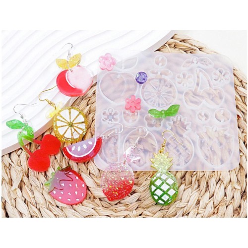 Stampo in silicone per pendenti e distanziatori di frutta e fiori x1