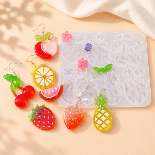 Stampo in silicone per pendenti e distanziatori di frutta e fiori x1