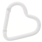 Chiusura a moschettone a cuore in alluminio 42x44 mm - Bianco x1