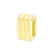 Passante rettangolare striato per laccetto 5 mm Dorato con oro fino x1|raw }}