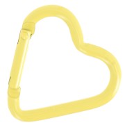 Chiusura a moschettone a cuore in alluminio 42x44 mm - Giallo x1