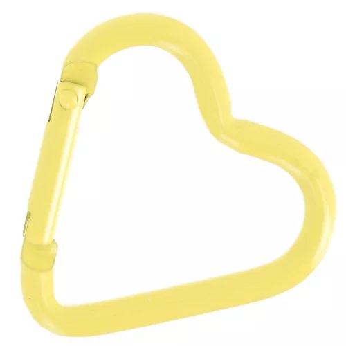 Chiusura a moschettone a cuore in alluminio 42x44 mm - Giallo x1