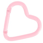 Chiusura a moschettone a cuore in alluminio 42x44 mm - Rosa chiaro x1