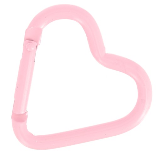 Chiusura a moschettone a cuore in alluminio 42x44 mm - Rosa chiaro x1