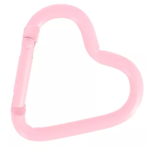 Chiusura a moschettone a cuore in alluminio 42x44 mm - Rosa chiaro x1