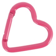 Chiusura a moschettone a cuore in alluminio 42x44 mm - Fucsia x1
