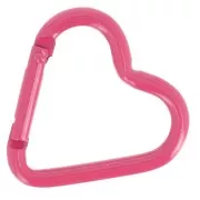 Fuschia - Chiusura a moschettone a cuore in alluminio 42x44 mm - Fucsia x1 Chiusura a moschettone a cuore in alluminio 42x44 mm - Fucsia x1