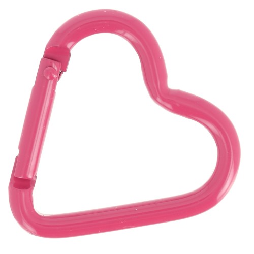 Chiusura a moschettone a cuore in alluminio 42x44 mm - Fucsia x1