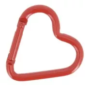 Rosso - Chiusura a moschettone a cuore in alluminio 42x44 mm - Rosso x1 Chiusura a moschettone a cuore in alluminio 42x44 mm - Rosso x1