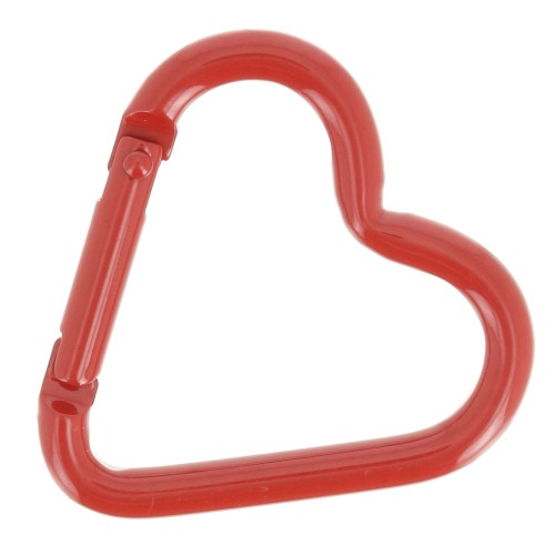 Chiusura a moschettone a cuore in alluminio 42x44 mm - Rosso x1