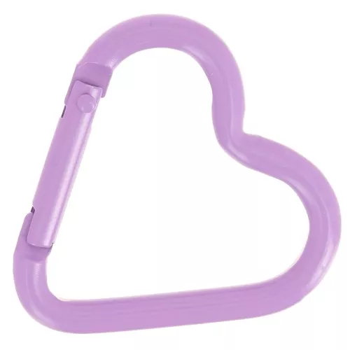 Chiusura a moschettone a cuore in alluminio 42x44 mm - Lilla x1