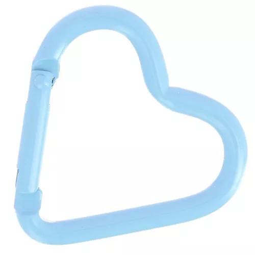 Chiusura a moschettone a cuore in alluminio 42x44 mm - Blu cielo x1