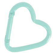 Chiusura a moschettone a cuore in alluminio 42x44 mm - Verde acqua x1|raw }}