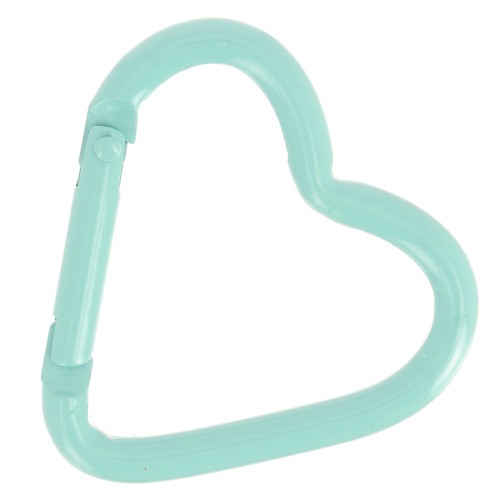 Chiusura a moschettone a cuore in alluminio 42x44 mm - Verde acqua x1