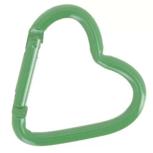 Chiusura a moschettone a cuore in alluminio 42x44 mm - Verde scuro x1