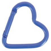 Chiusura a moschettone a cuore in alluminio 42x44 mm - blu scuro x1