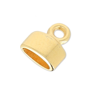 Terminale per cordoncino piatto 5 mm Dorato con oro fino x1