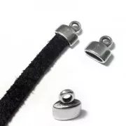 Terminale per cordoncino piatto 5 mm Dorato con oro fino x1